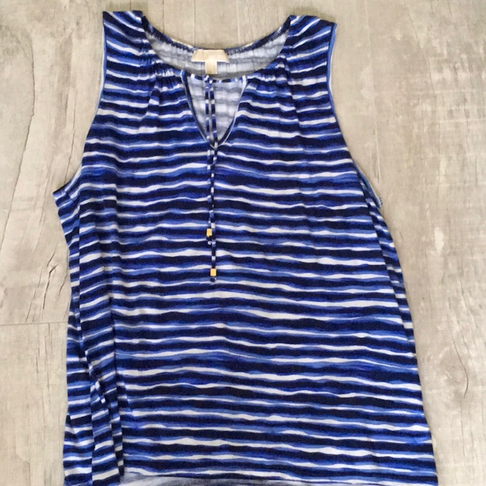 Michael Kors NWOT Sleeveless Shirt XL Blue/white